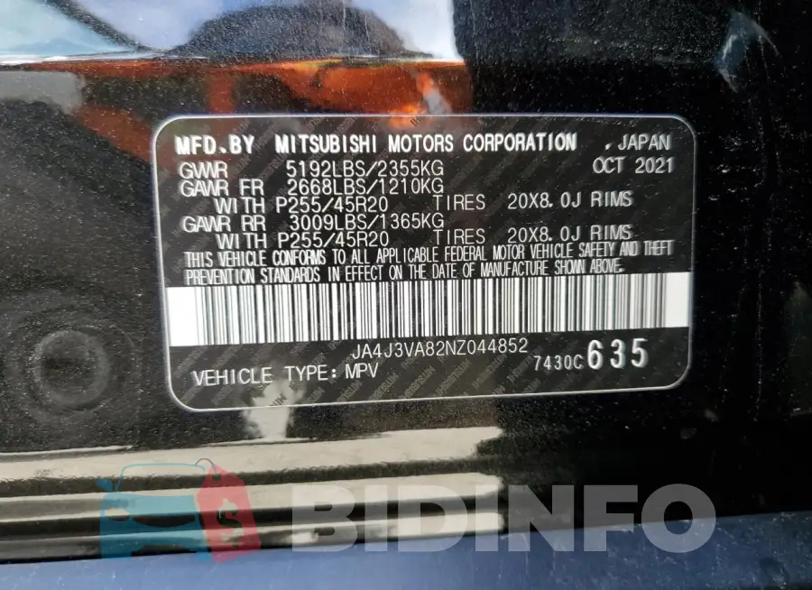 JA4J3VA82NZ044852 Photo# 13
