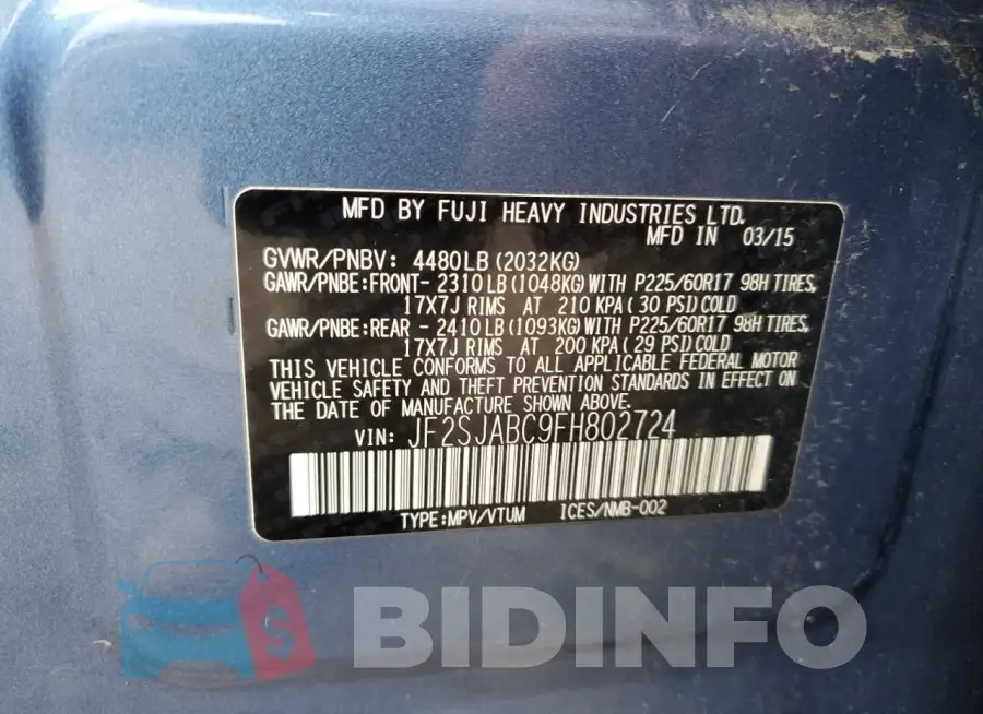JF2SJABC9FH802724 Photo# 12