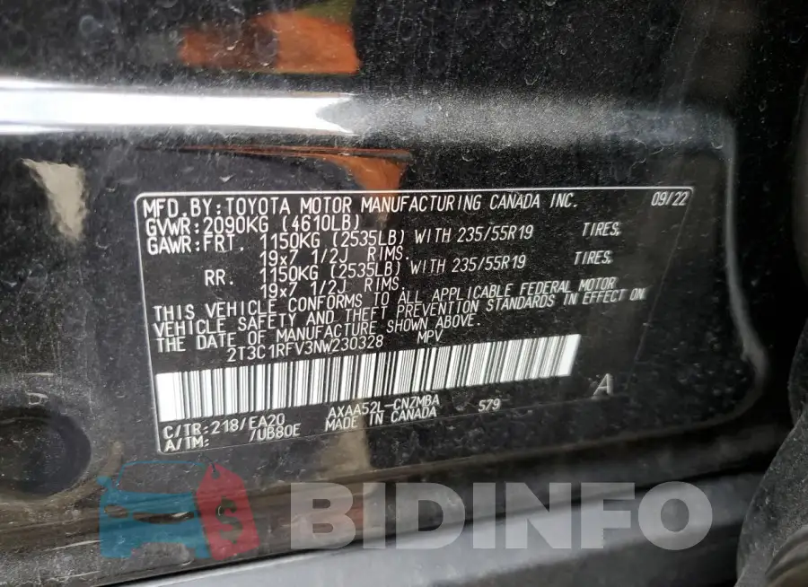 2T3C1RFV3NW230328 Photo# 13