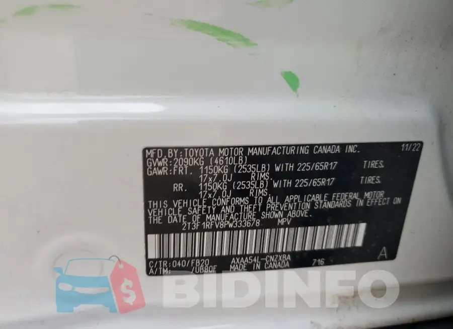 2T3F1RFV8PW333678 Photo# 14