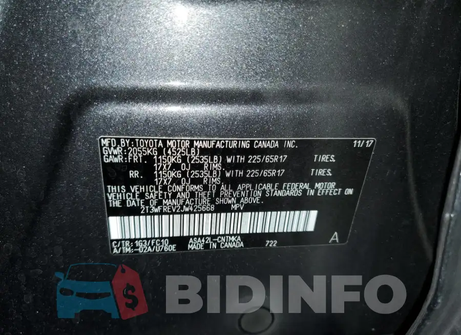 2T3WFREV2JW425668 Photo# 13