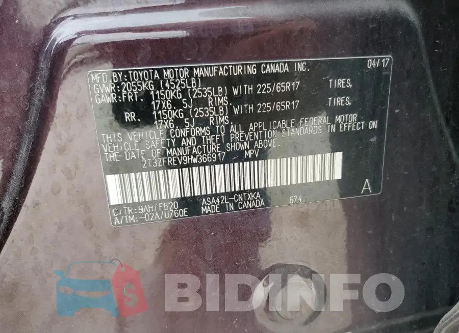 2T3ZFREV9HW366917 Photo# 14