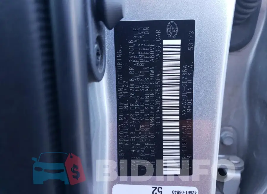 4T1G11AK3PU756504 Photo# 12