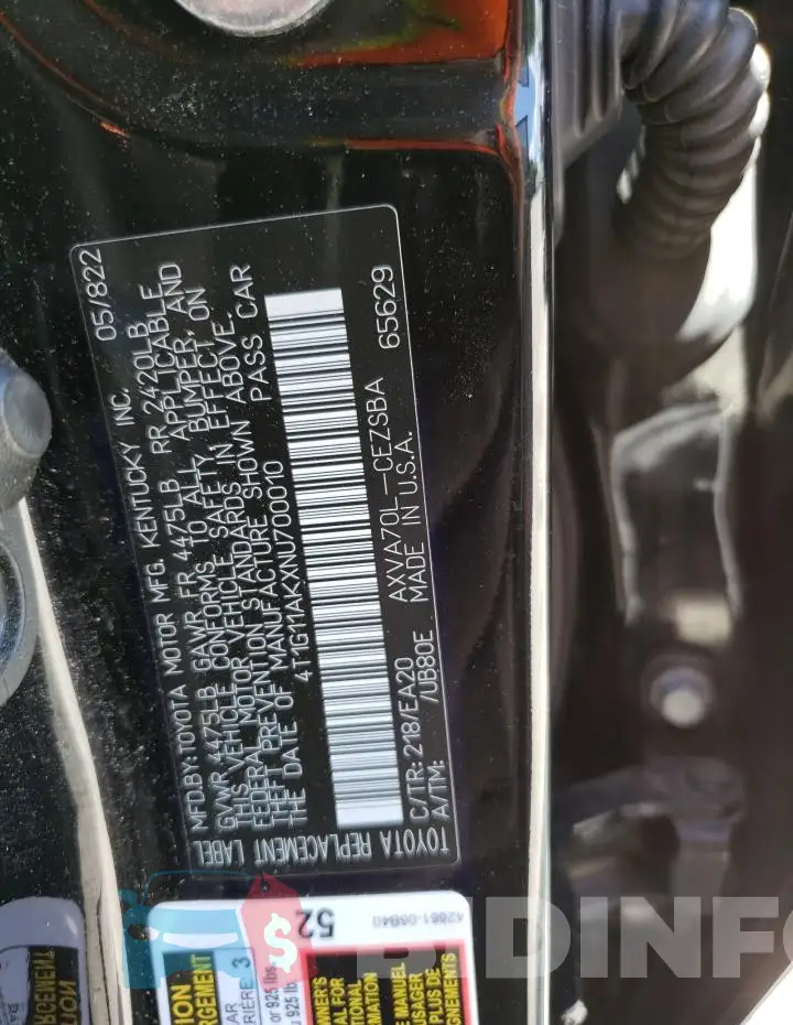 4T1G11AKXNU700010 Photo# 12