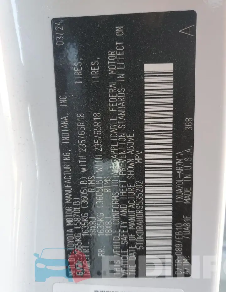 5TDKDRAH0RS535202 Photo# 14