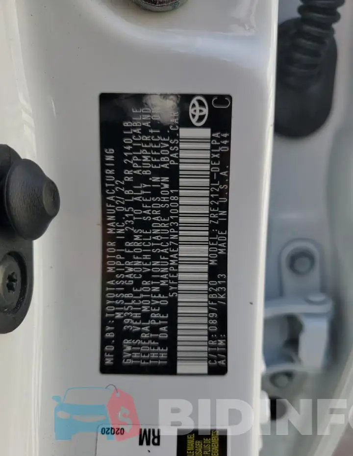 5YFEPMAE7NP310081 Photo# 12