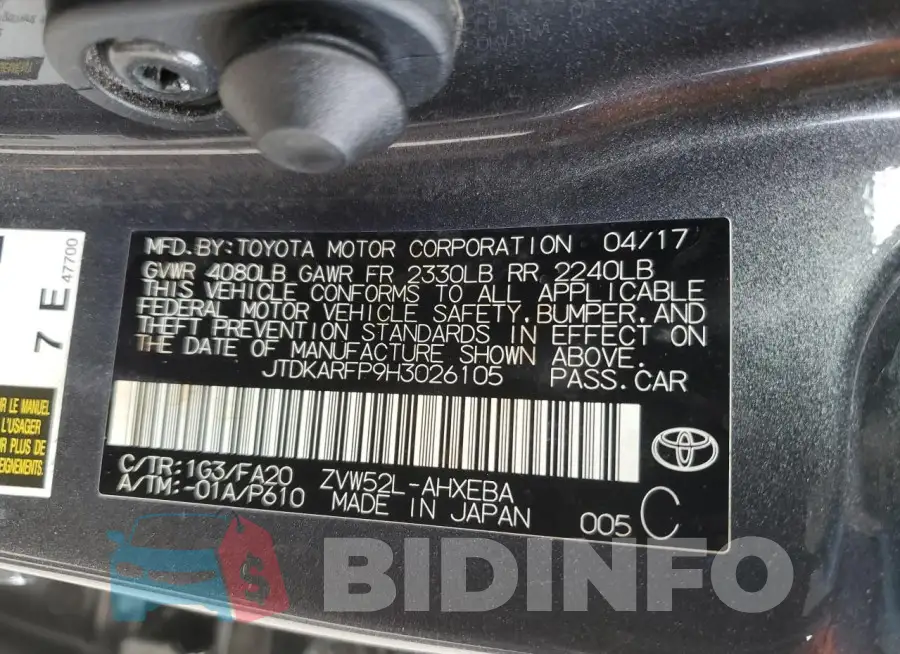 JTDKARFP9H3026105 Photo# 12