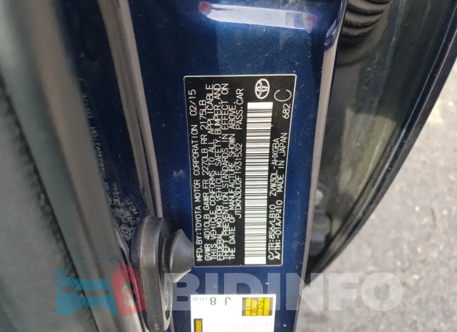JTDKN3DU2F1931532 Photo# 13