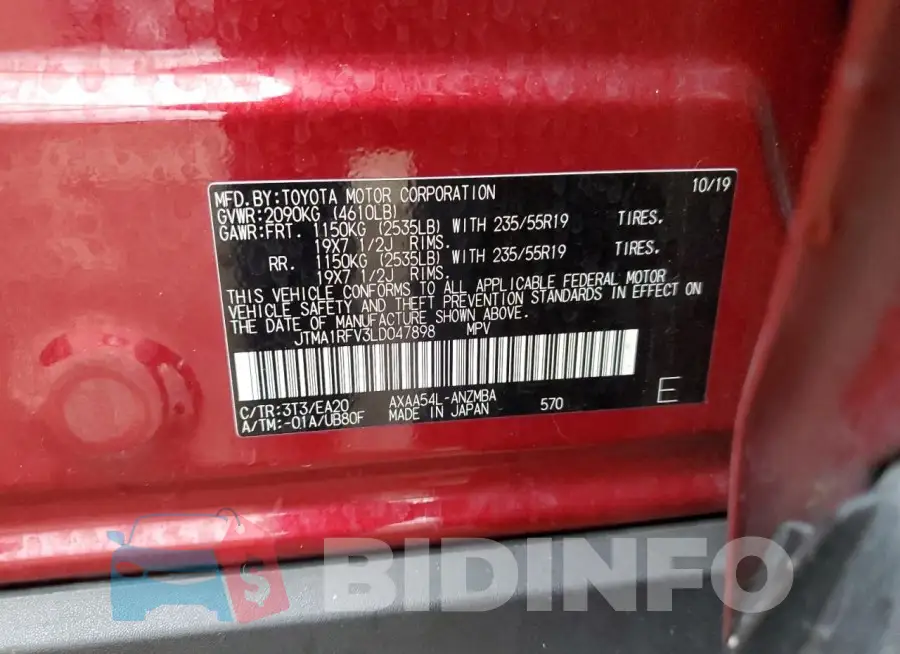 JTMA1RFV3LD047898 Photo# 13