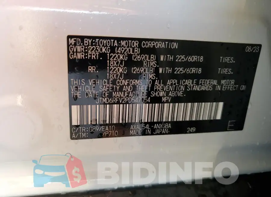 JTMD6RFV2PD547054 Photo# 13