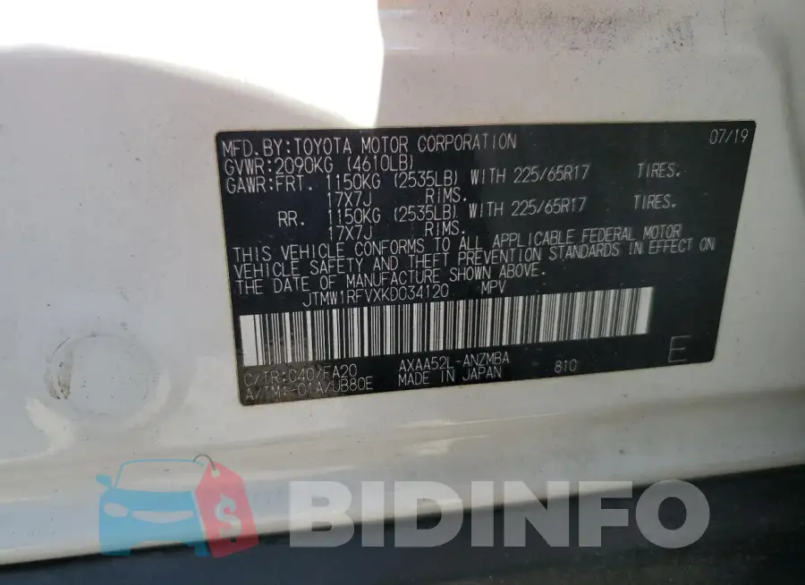 JTMW1RFVXKD034120 Photo# 14