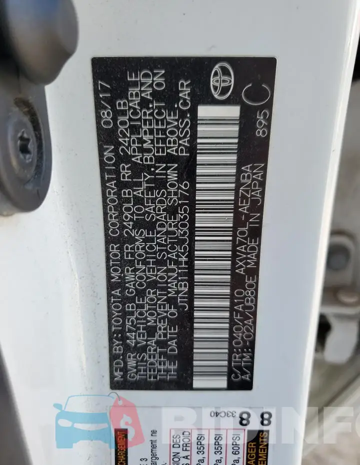 JTNB11HK5J3035176 Photo# 12