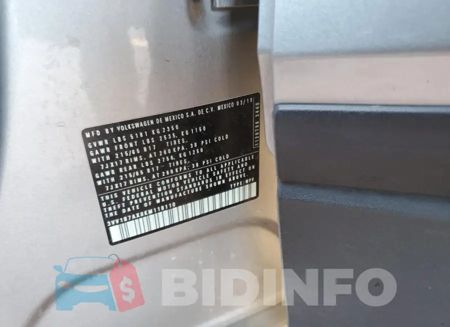 3VV1B7AX8KM118110 Photo# 12