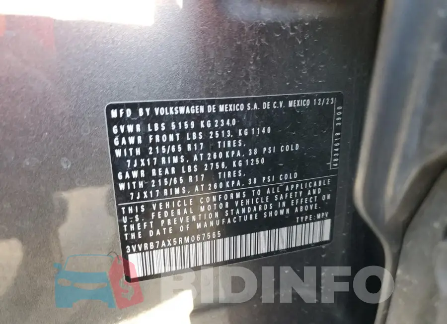 3VVRB7AX5RM067565 Photo# 12