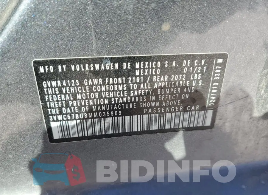 3VWC57BU8MM035909 Photo# 12