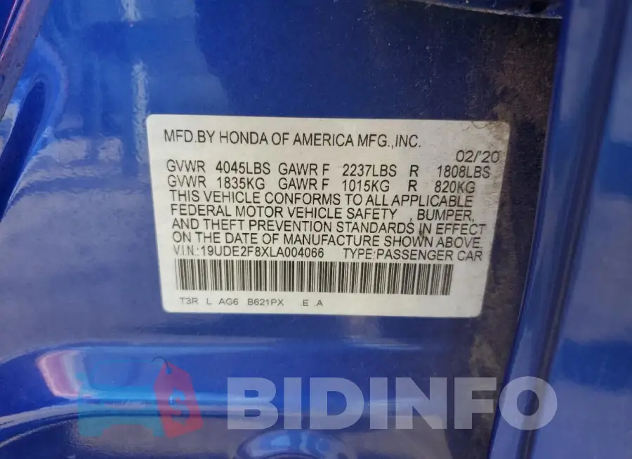 19UDE2F8XLA004066 Photo# 12