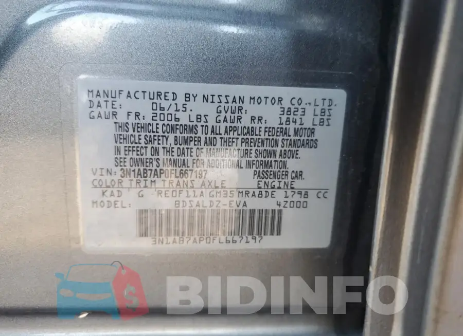 3N1AB7AP0FL667197 Photo# 12