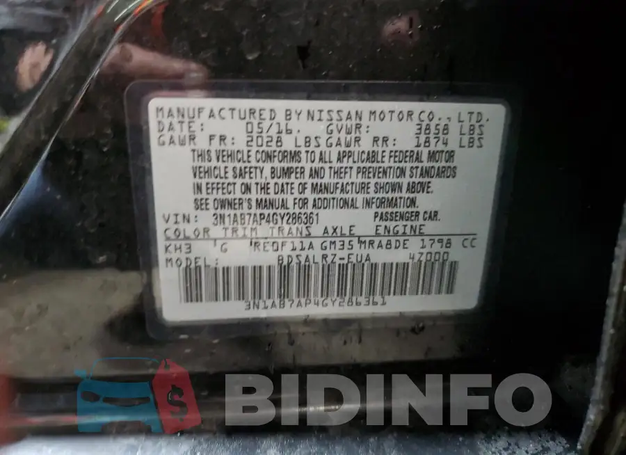 3N1AB7AP4GY286361 Photo# 13
