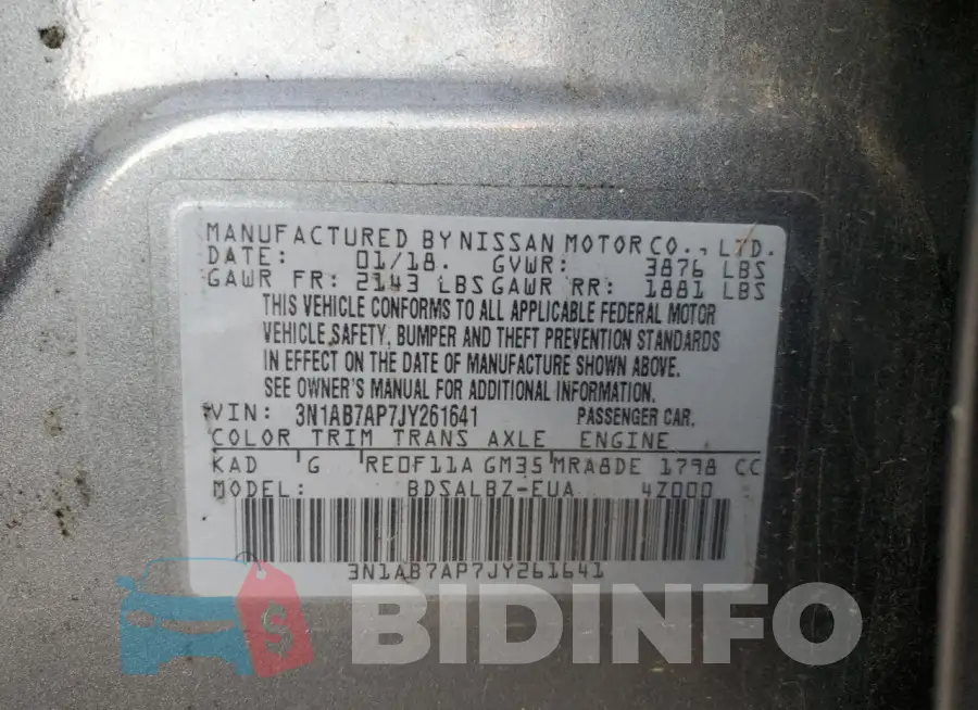 3N1AB7AP7JY261641 Photo# 12