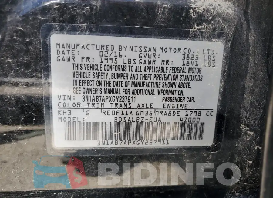 3N1AB7APXGY237911 Photo# 12