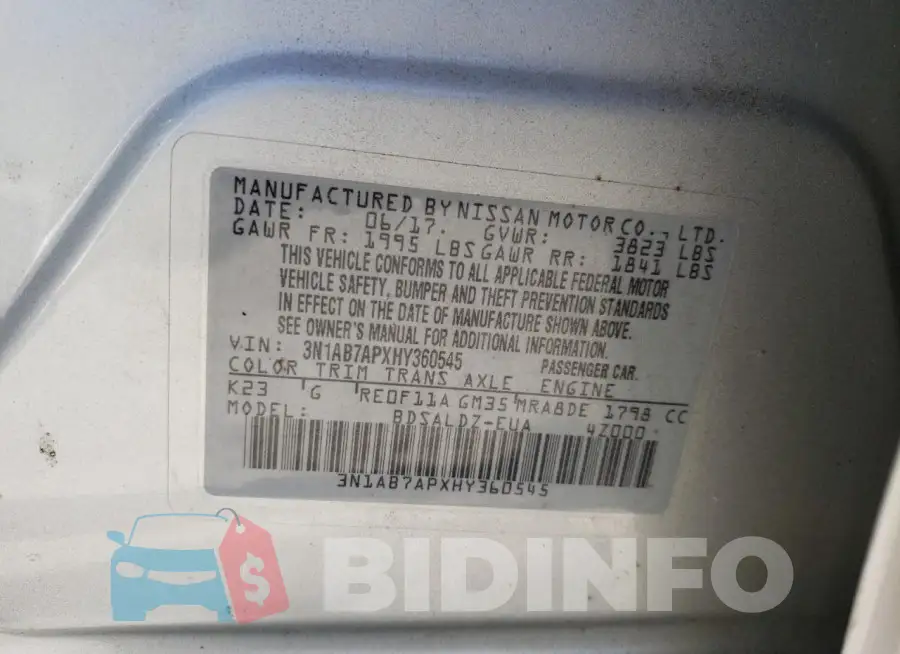 3N1AB7APXHY360545 Photo# 13