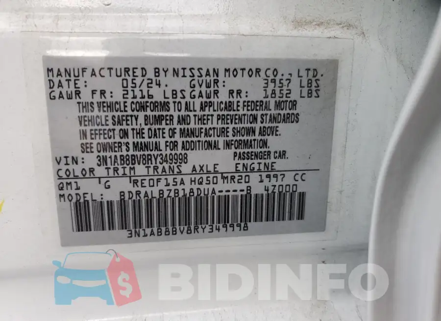 3N1AB8BV8RY349998 Photo# 12