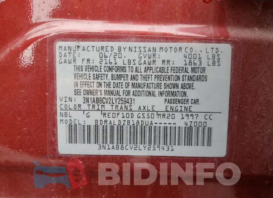 3N1AB8CV2LY259431 Photo# 12