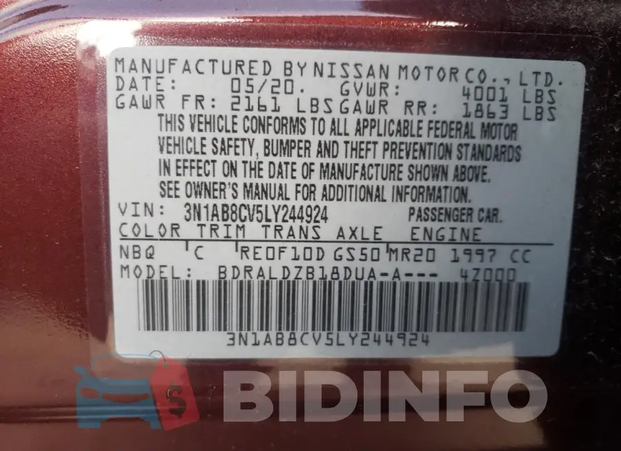 3N1AB8CV5LY244924 Photo# 13