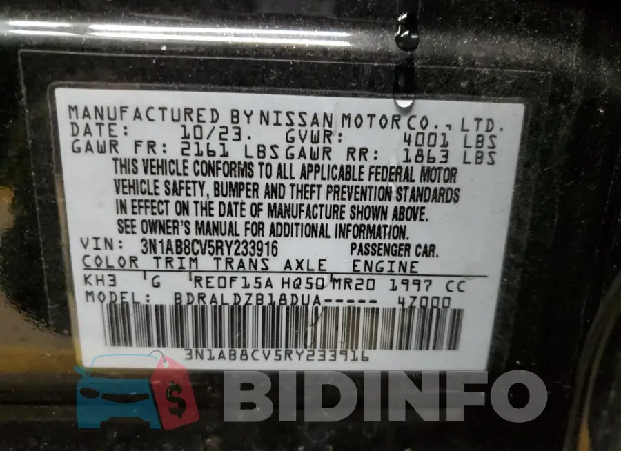 3N1AB8CV5RY233916 Photo# 12