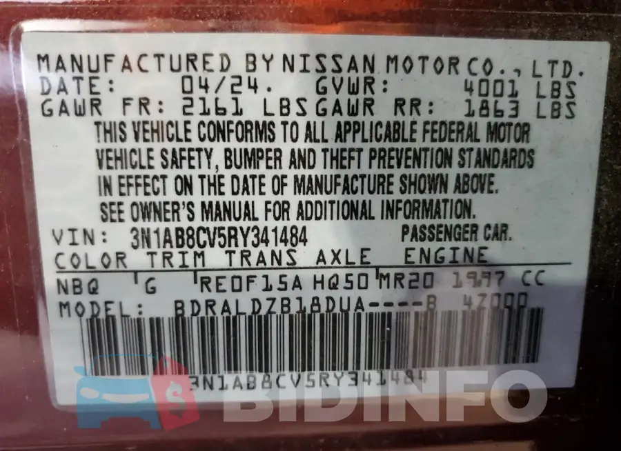 3N1AB8CV5RY341484 Photo# 12