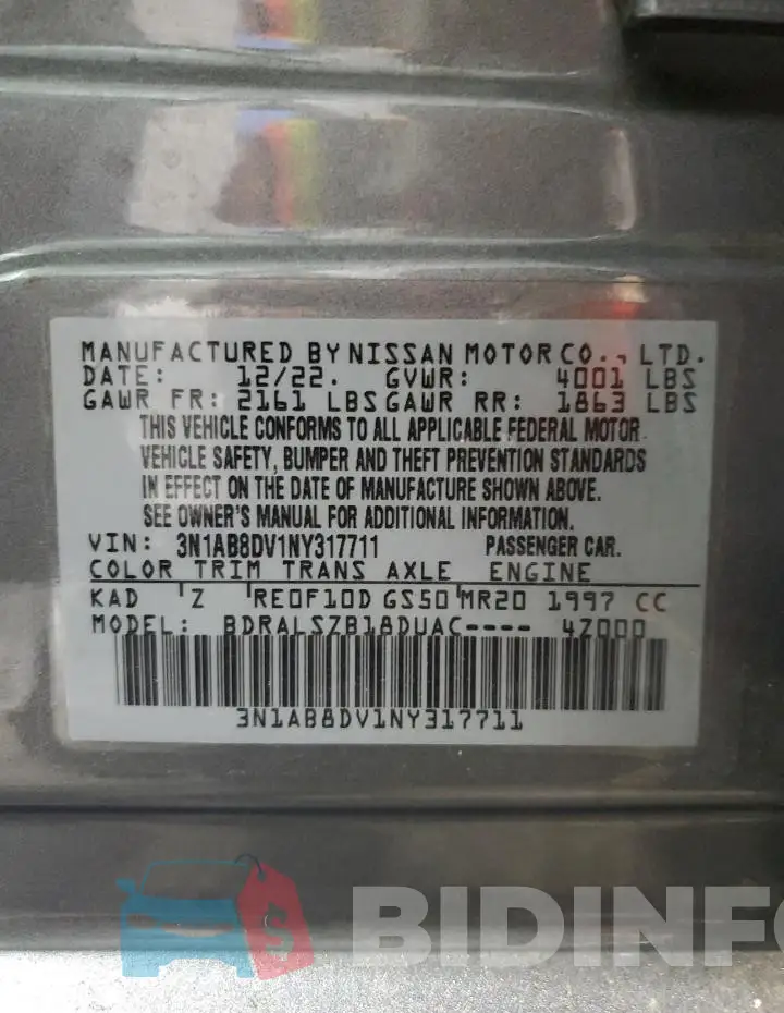 3N1AB8DV1NY317711 Photo# 12