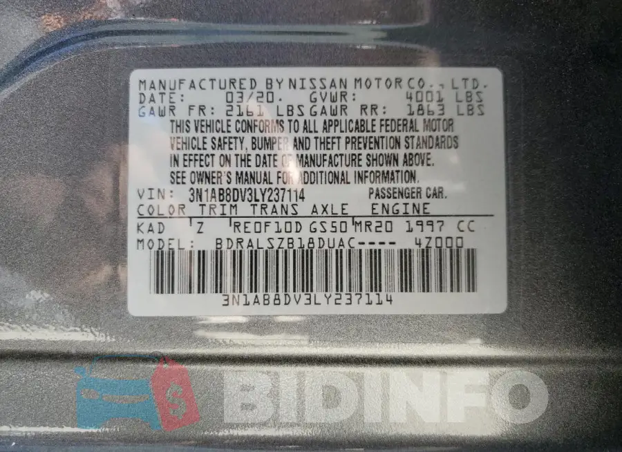 3N1AB8DV3LY237114 Photo# 12