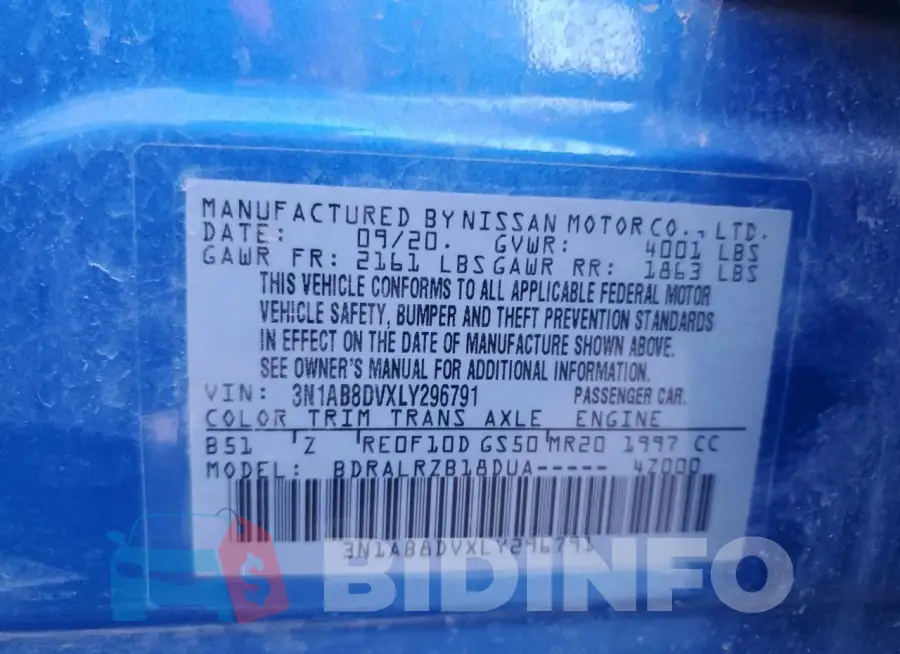 3N1AB8DVXLY296791 Photo# 12