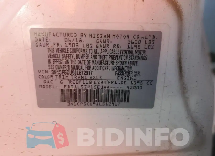 3N1CP5CU9JL512917 Photo# 14