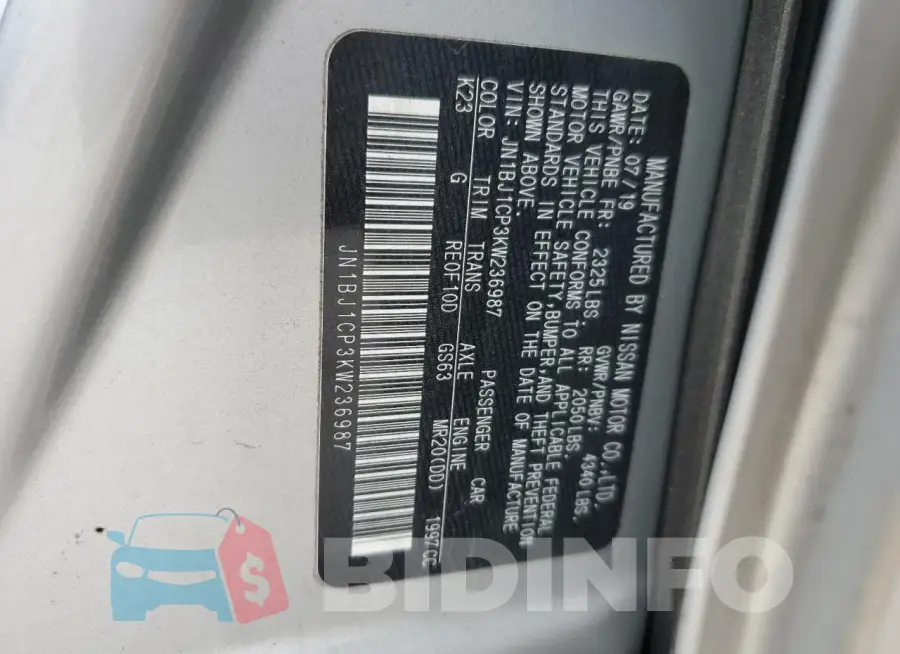 JN1BJ1CP3KW236987 Photo# 13