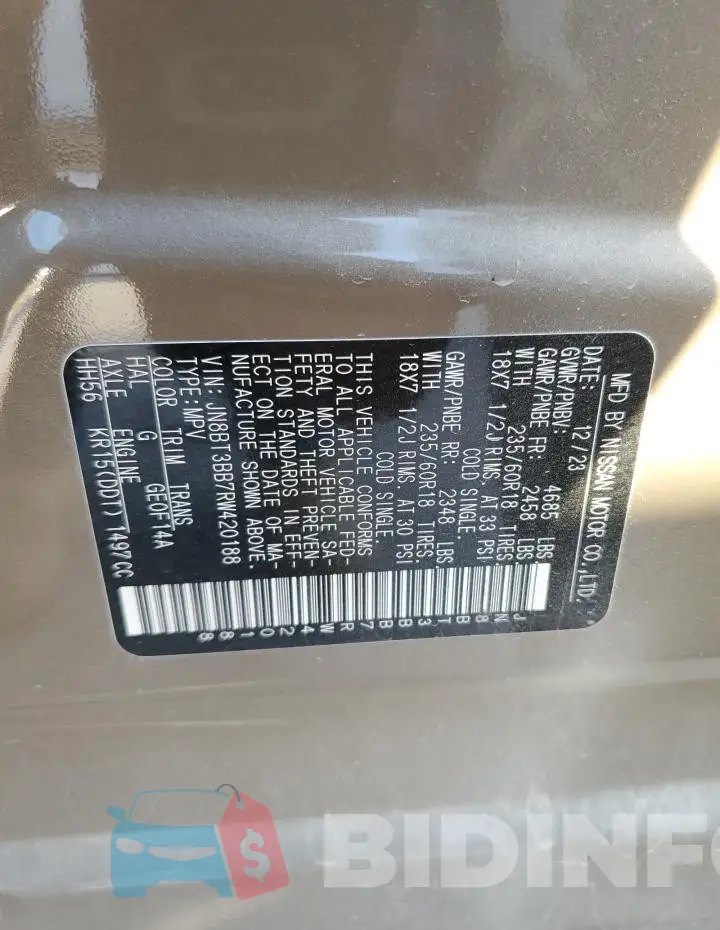 JN8BT3BB7RW420188 Photo# 14