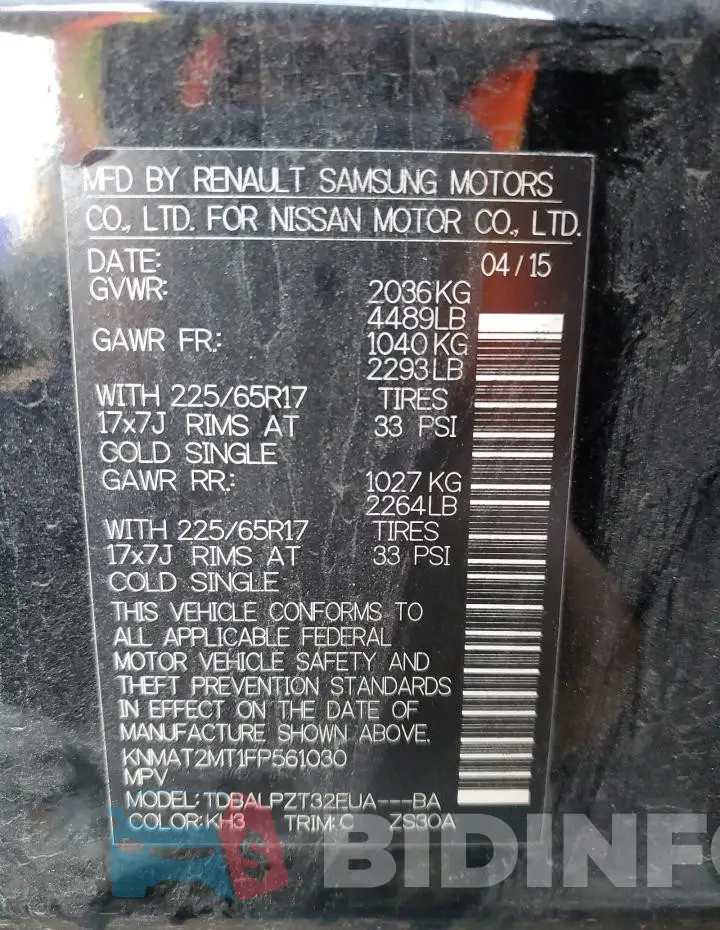 KNMAT2MT1FP561030 Photo# 13