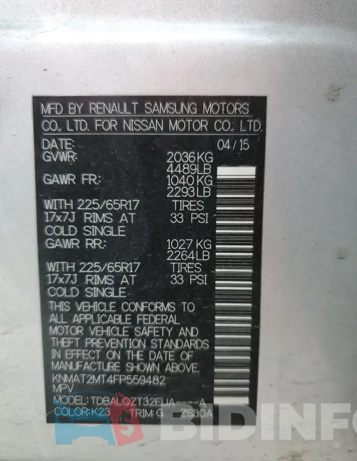 KNMAT2MT4FP559482 Photo# 13
