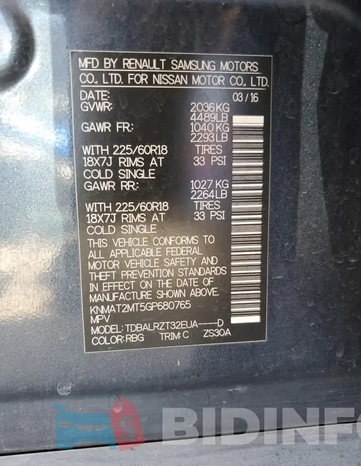 KNMAT2MT5GP680765 Photo# 13