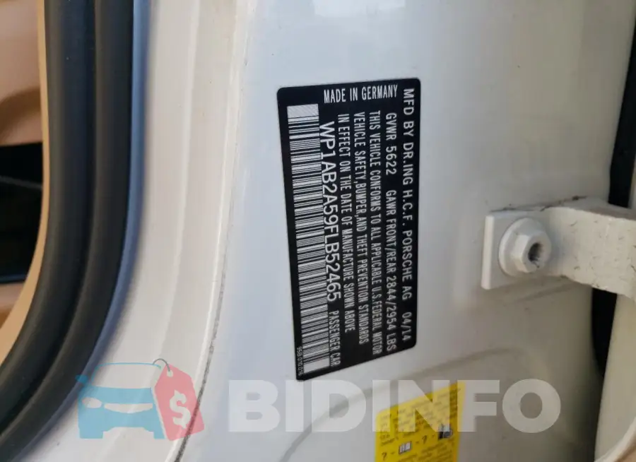 WP1AB2A59FLB52465 Photo# 13