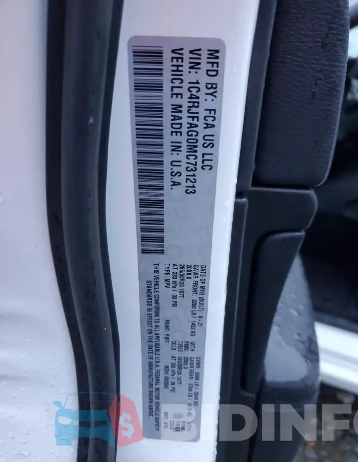 1C4RJFAG0MC731213 Photo# 14