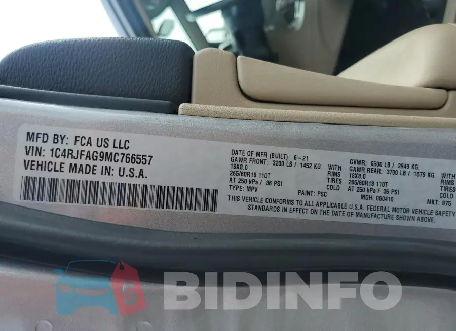 1C4RJFAG9MC766557 Photo# 12