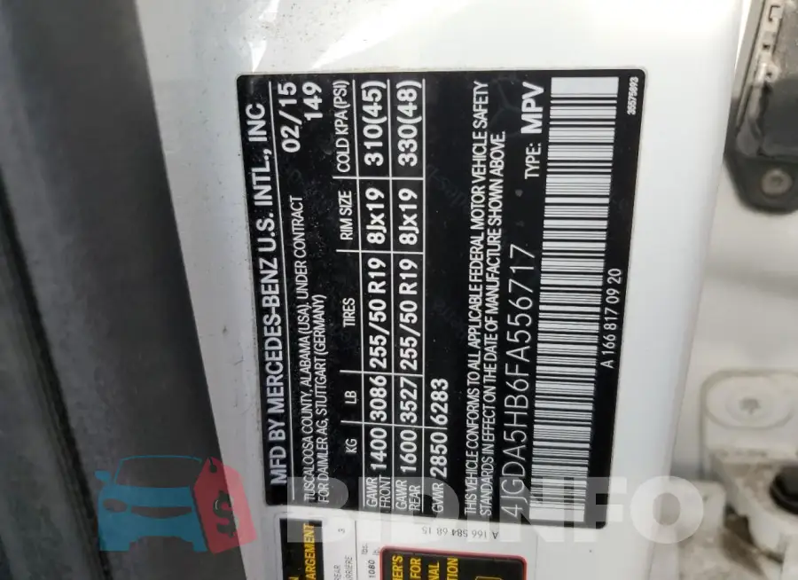4JGDA5HB6FA556717 Photo# 13