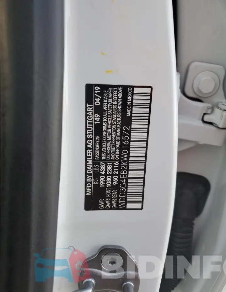 WDD3G4EB2KW016572 Photo# 12