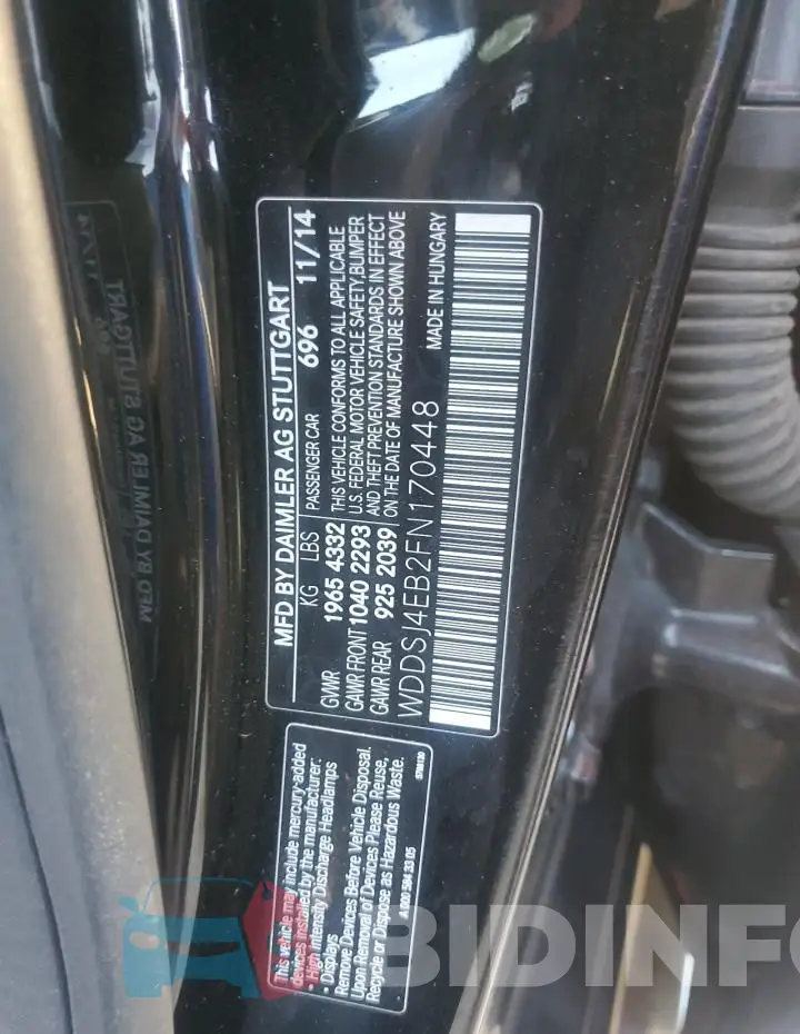 WDDSJ4EB2FN170448 Photo# 12