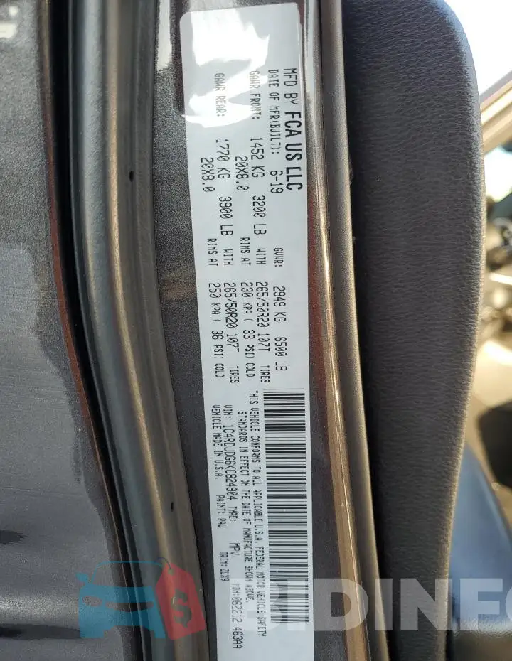 1C4RDJDG6KC824904 Photo# 13