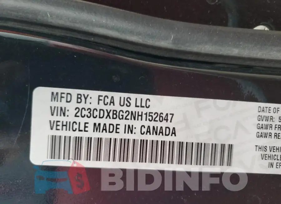 2C3CDXBG2NH152647 Photo# 12