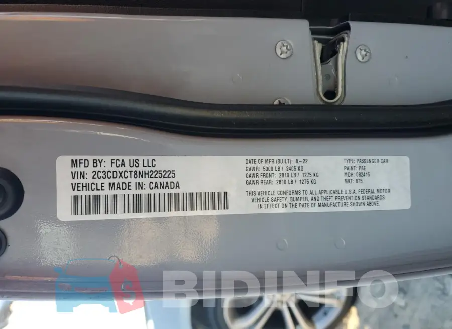 2C3CDXCT8NH225225 Photo# 13