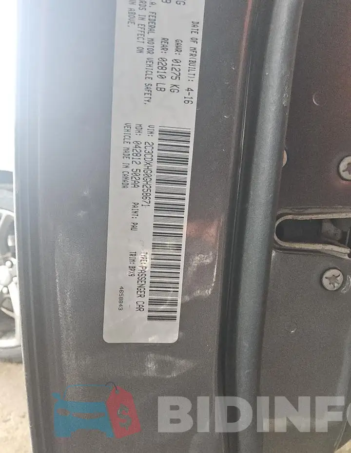 2C3CDXHG0GH258671 Photo# 12