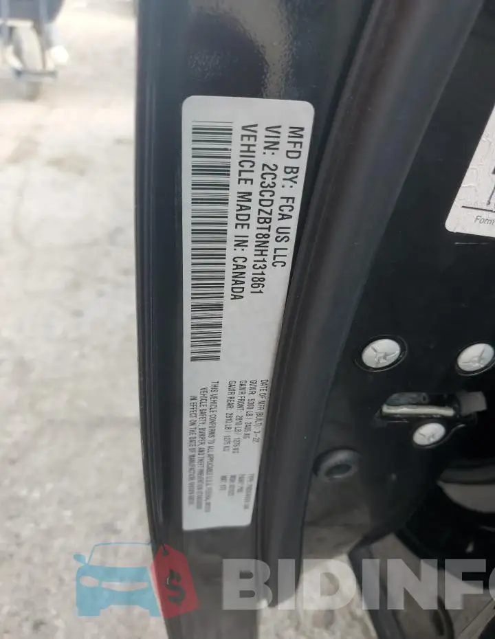 2C3CDZBT8NH131861 Photo# 11